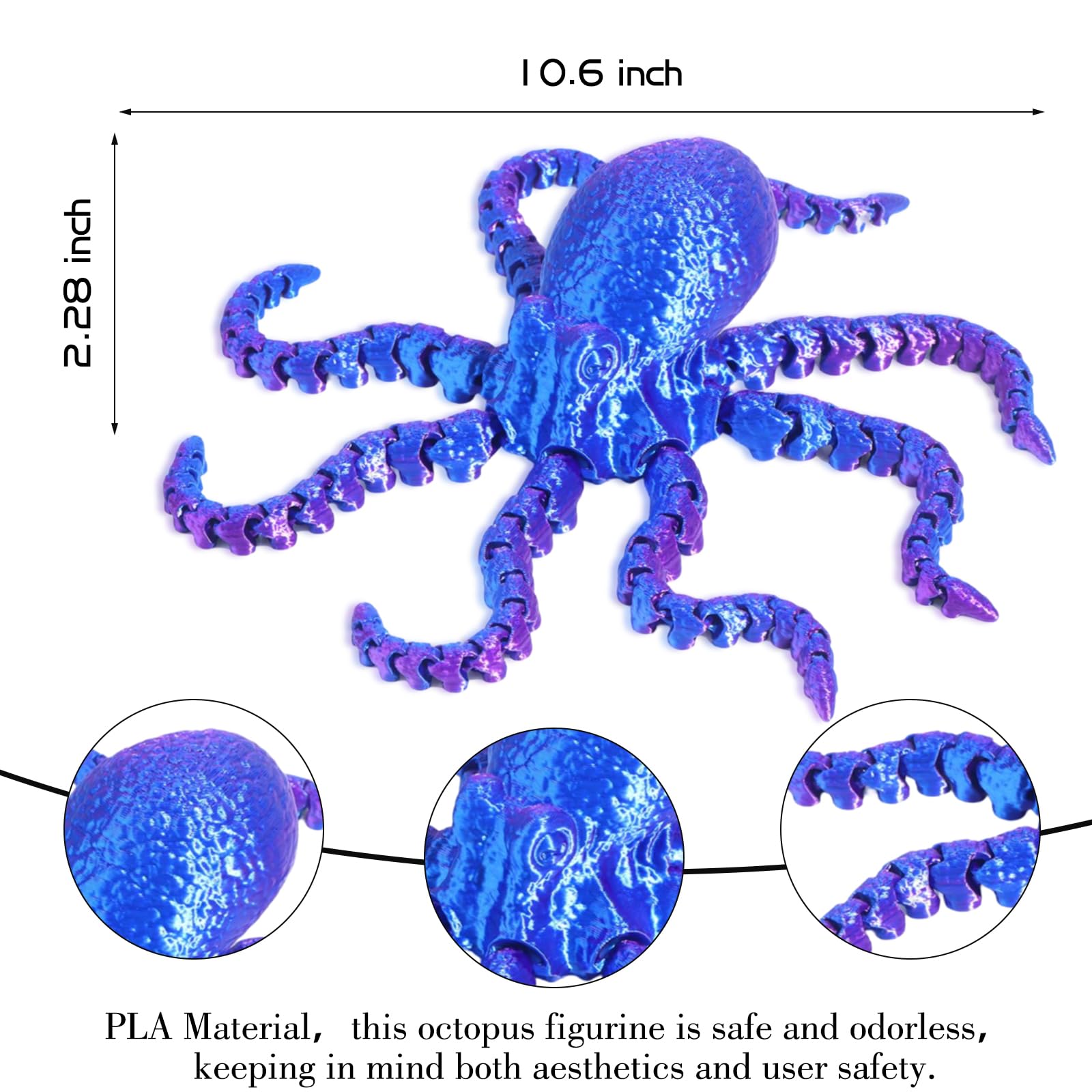 Amazon.co.jp: SAMIQU 3Dプリントタコ、関節式本物そっくりの